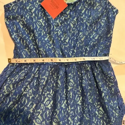Mossimo Supply Co  Medium Blue Lace Tank Dress Style Cinched Waist NWT Boho Indie