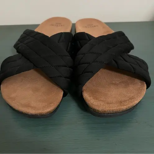 Earth Origins Earth Origins Black Quilted Slide Sandals - Size 9