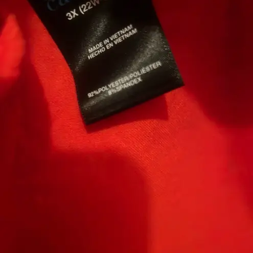 Catalina New 3X Orange Red Lace Crochet Swimsuit Tankini Top