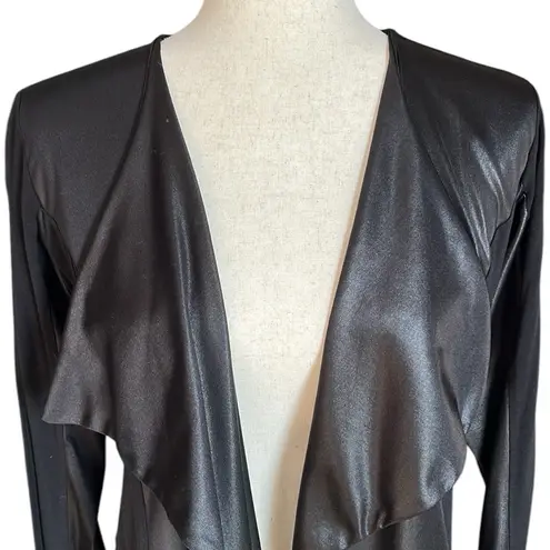 Happening in the present Waterfall Faux Leather Cardigan