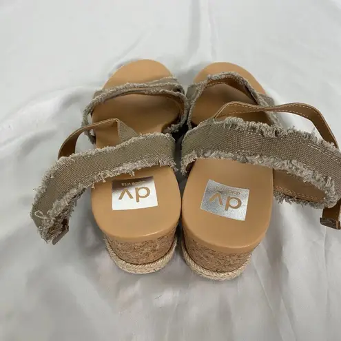 Dv dolce vita Boho Distressed Khaki Gray Platform Lace Up Sandals US 10