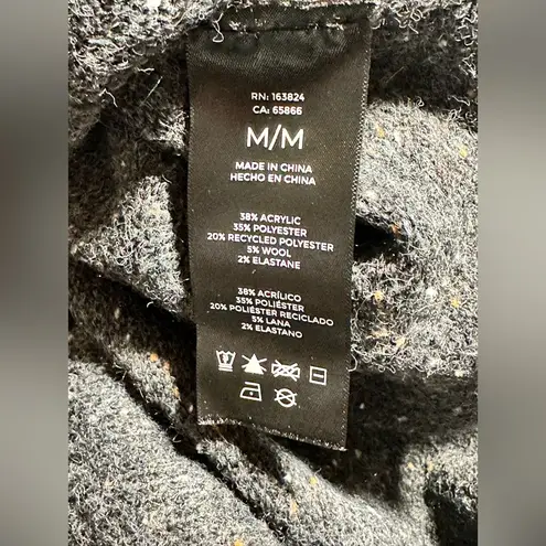 Well Worn Nep Yarn Sweater Women’s Size M Cozy Mock Neck Dark Gray Speckled