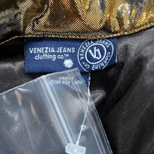 Vintage Venezia Jeans Top Gold Metallic Button