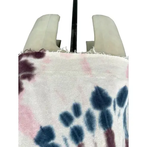 Chaser  Linen French Terry Raglan Half Zip Hoodie In Tie Dye Pink Size‎ Large