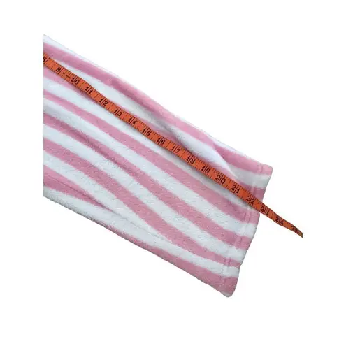 PJ Couture Striped Fleece Bath Robe Sleepwear Pajamas Pink Size L