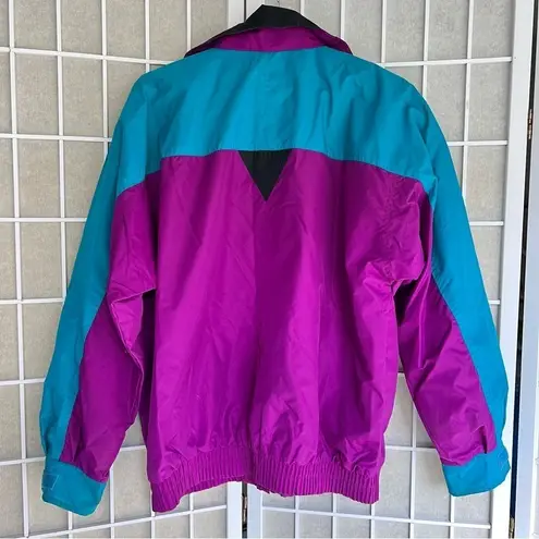 Hunt Club Vintage 90’s jacket windbreaker Teal purple color block ize small