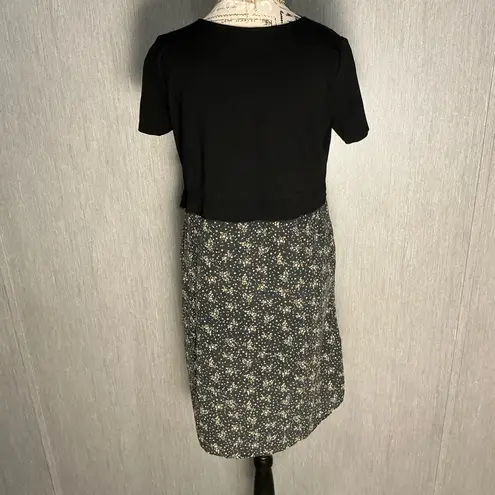 Slate + Willow Black and White Floral Mini Maternity Dress Size Small