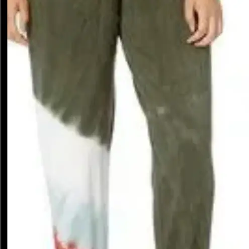 P.J. Salvage Mountain Bound Tie Dye Lounge Jogger Pants Women Olive Small NWT