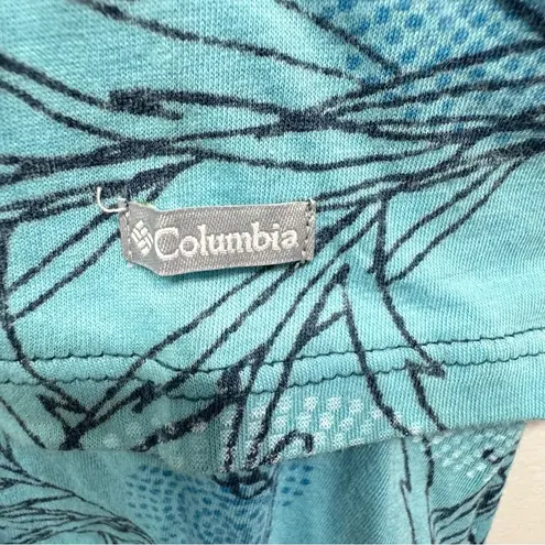 Columbia NEW  Turquoise and Navy Layer Look 3/4 Sleeve Print Top Size Medium