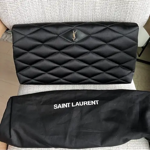 Saint Laurent  Large Sade Satin Envelope Clutch