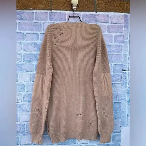 SER.O.YA Devin distressed Sweater dress in tan size small