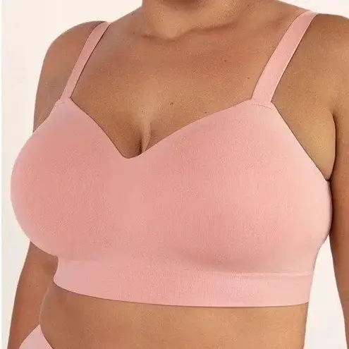 Truekind Supportive Comfort Wireless Shaping Bra Seamless Smooth Fabric Pink L Size L