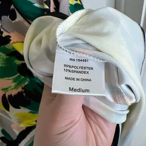 JEAN PIERRE KLIFA Daphne Sheath Dress Yellow Green Size Medium Abstract Bright