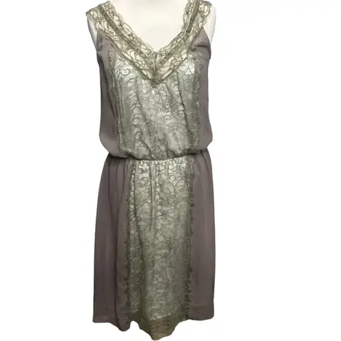 Cherish Dress Small Brown Olive Lace Elastic Waist Lined Romantic Coquette Fairy