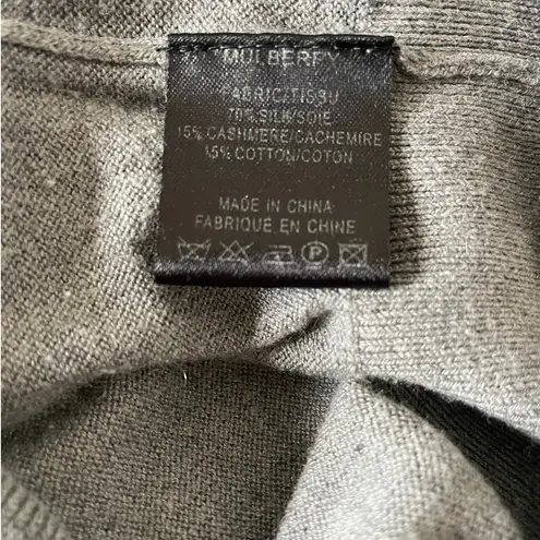 Mulberry Short Sleeve Gray Knit Bow Sweater Shirt Size Medium