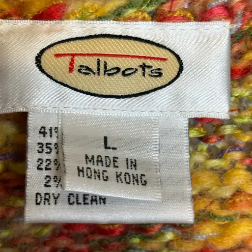 Talbots  Colorful Knit Sweater Vest Size Large Acrylic/Wool/Poly