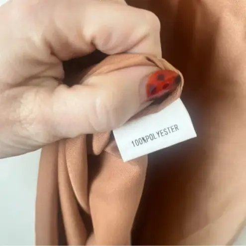 Petal and Pup Cyprus Gold Satin Midi Asymmetrical Hem Dress 4