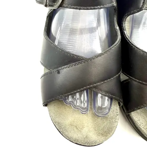 Dansko Women's Black Leather Buckle Strap Comfort Sandal Size US 9.5-10 EU 40