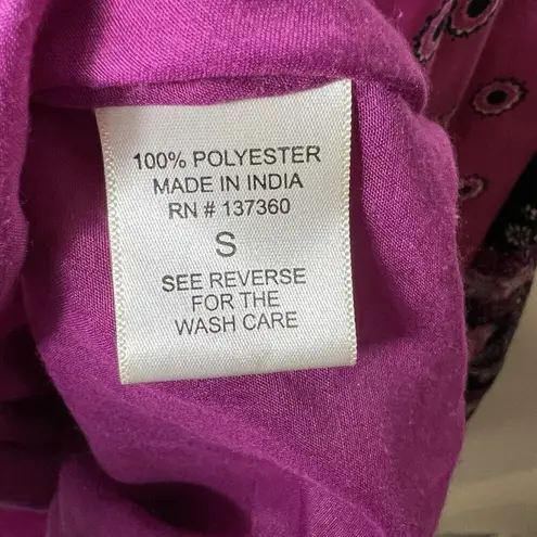 Truly 4 U Paisley Print Pleated Skirt Elastic Waist Drawstring Purple Women’s S