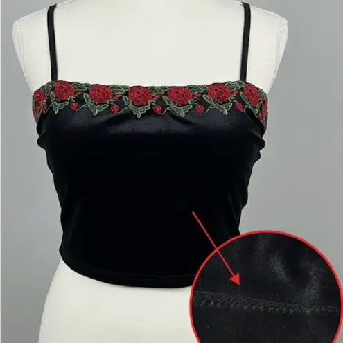 Velvet Rose Embroidered Corset Style Crop Top
