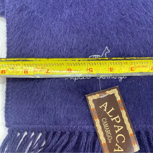 Alpaca Camargo Alpaca Scarf Dark Purple Fringe 66x9'' NWT Boho Whimsical Nature