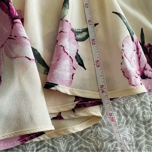 Lulu’s French Countryside Blush Floral Print High Low Hem Midi Dress Size S Purple