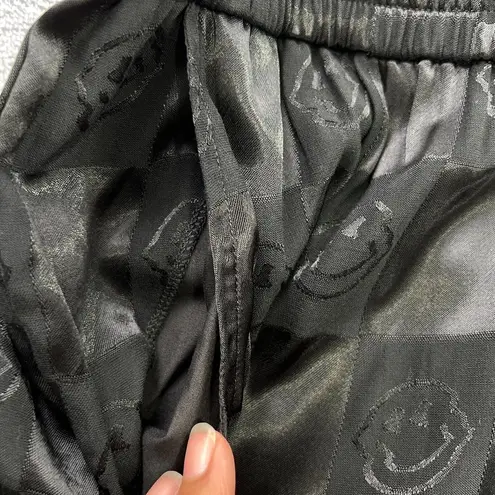 Urban Revivo Checkerboard Pants Women Size 4 Black Satin Wide