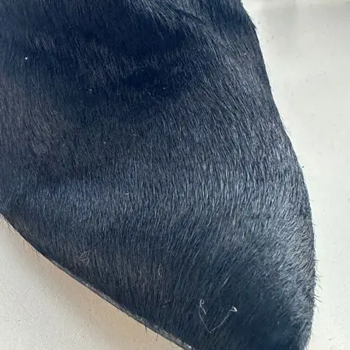 Ava & Aiden Ankle Boots Size 8.5 Black Faux Fur 4in Heel Goth Y2K Witchy Cosplay