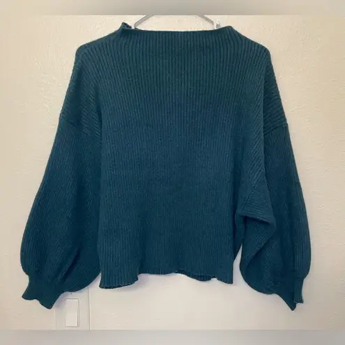 Line and Dot Women’s Deep Teal Cowl Neck Sweater Size S