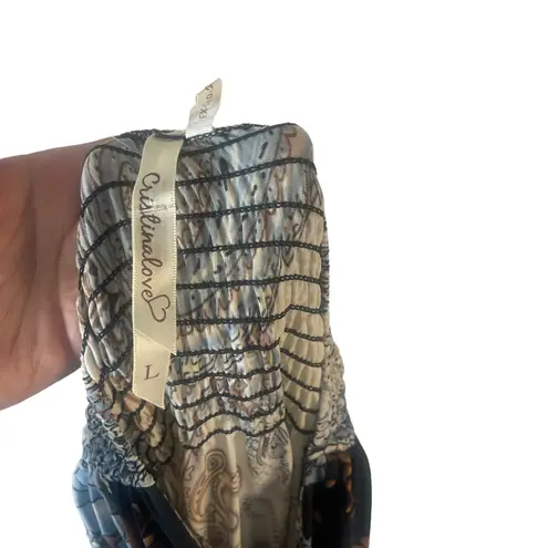 Cristinalove Y2k Women's Size Large Halter Top Floral Mini Dress