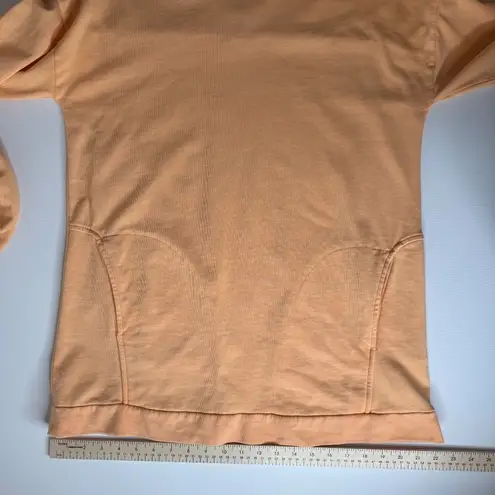 Soft Surroundings Sweatshirt Sz M Tunic Pockets Comfy Roll Tab Sleeve Peach