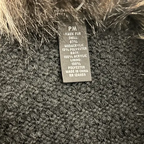 INC Chic Faux Fur Vest Black Size undefined