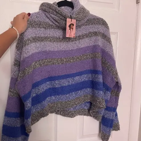 Sincerely Jules  purple violet blue grey turtleneck sweater