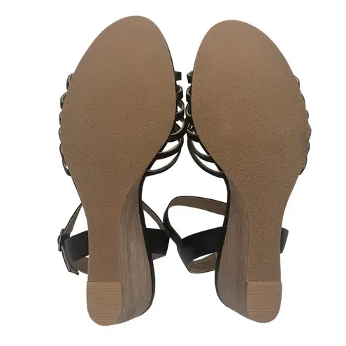 Susina Black Terra Wedge Sandals