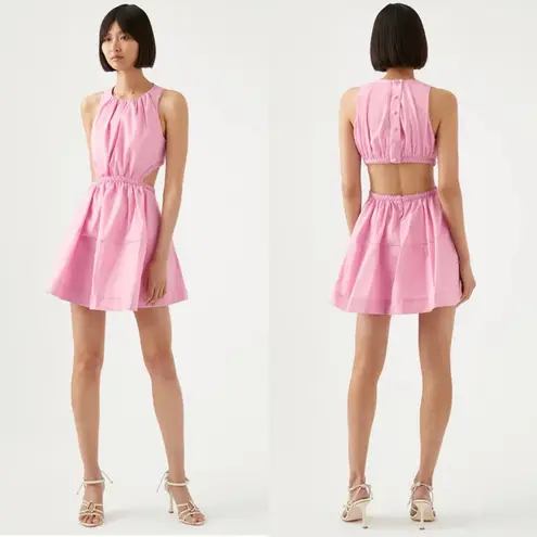 Aje Voyage Braided Cut Out Mini Dress Pink Size 6