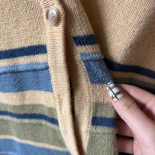 Christopher & Banks Knit Striped Button Up Cardigan