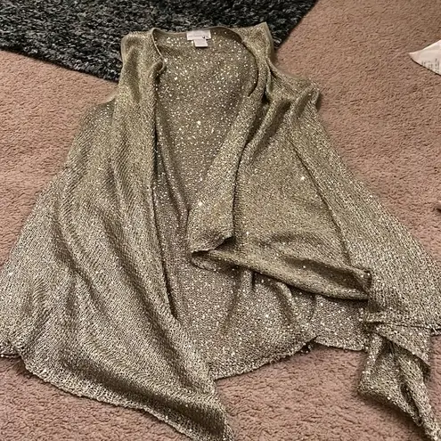 Soft Surroundings  large open front shiny vest