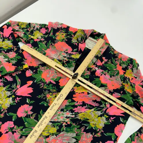 Cartonnier Anthropologie Blazer Womens Large Black Floral Print Jacket Pink