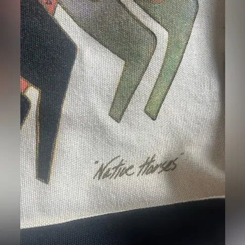 Laurel Busch vintage native horse canvas tote leather straps