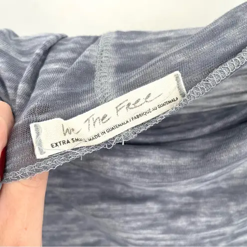 Free People We The  Astrid Off the Shoulder Short Sleeve Heathered Tee Shirt top