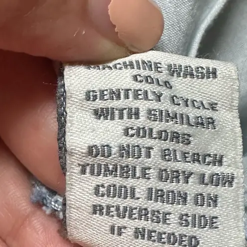 Denim High Rise Shorts Sz 5 Cotton Blend Studded Ripped Frayed Hem Bohemian Blue