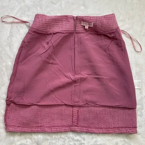 Pink Lily  Women's Zipper Back Closure Rayon Lined Pink Tweed Pencil Skirt Size S