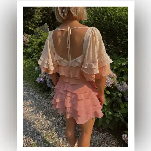 Strut & Bolt June Tiered Ruffle Layer Mini Dress - Coral