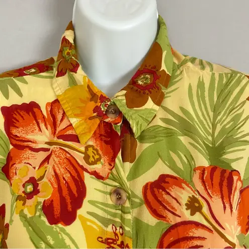Faithfull the Brand Faithfull the Brand Crop Top Tie Front Size 6 Floral Yellow Tropical Blouse