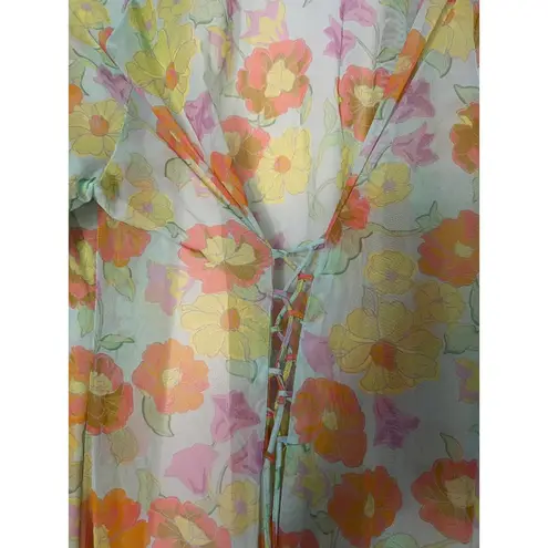 Savage X Fenty Floral Sheer Long Robe XS/S Blue