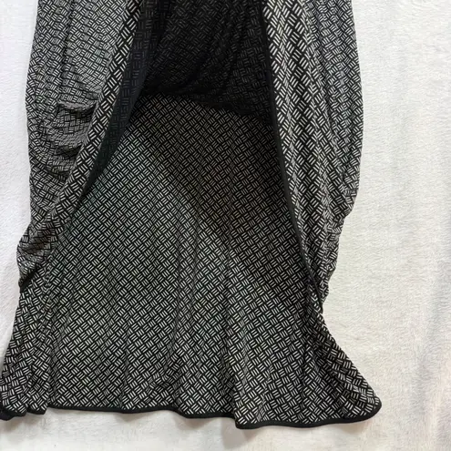 J.Jill Wearever XL Tiered Shift Midi Dress Black Geometric Casual Summer Stretch