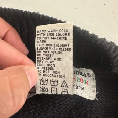 Vintage Heirloom Collectibles Christmas Cardinal Bird Beaded SequinCardiganSmall Black