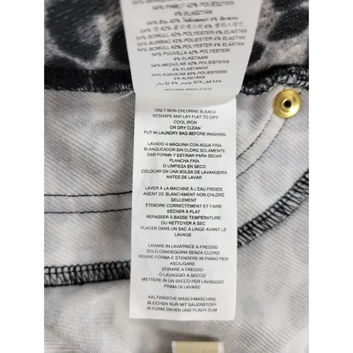 Michael Kors Womens Jeggings Size L Black Gray Leopard Print Pull On Stretch Size L