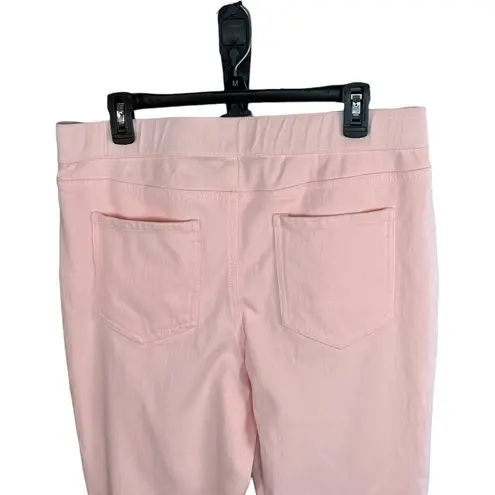 Isaac Mizrahi Live! Knit Denim Straight-Leg Ankle Jeans Light Pink 14