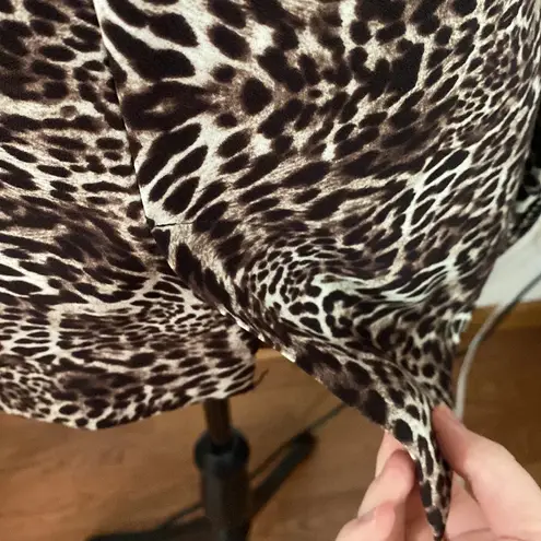 The Kooples leopard print crepe one button drapey blazer size XS